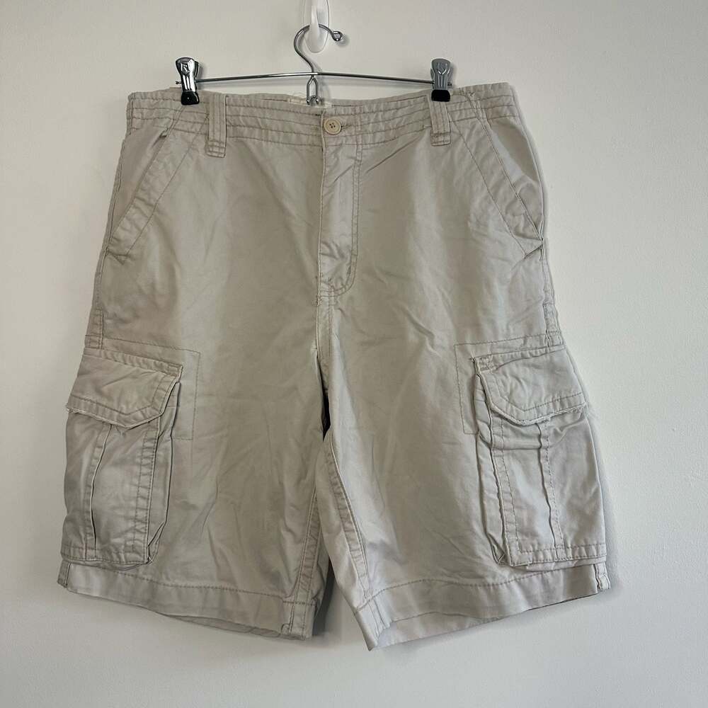 Vintage Y2K Aeropostale Baggy Cargo Shorts Beige Utility Men’s Size 34